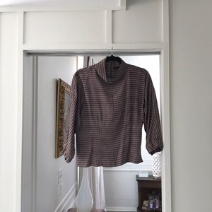 Burgundy and dark gray check blouse